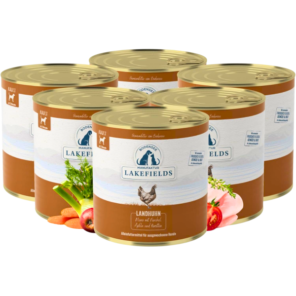 Nassfutter-Menü Huhn – Premium Alleinfuttermittel für Hunde mit frischem Landhuhn, Gemüse & Kräutern